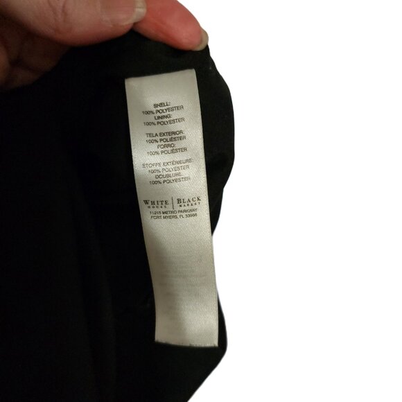 White House Black Market Black Colored Sleeveless Shirtdress w/Belt Size XXS. - Picture 6 of 8